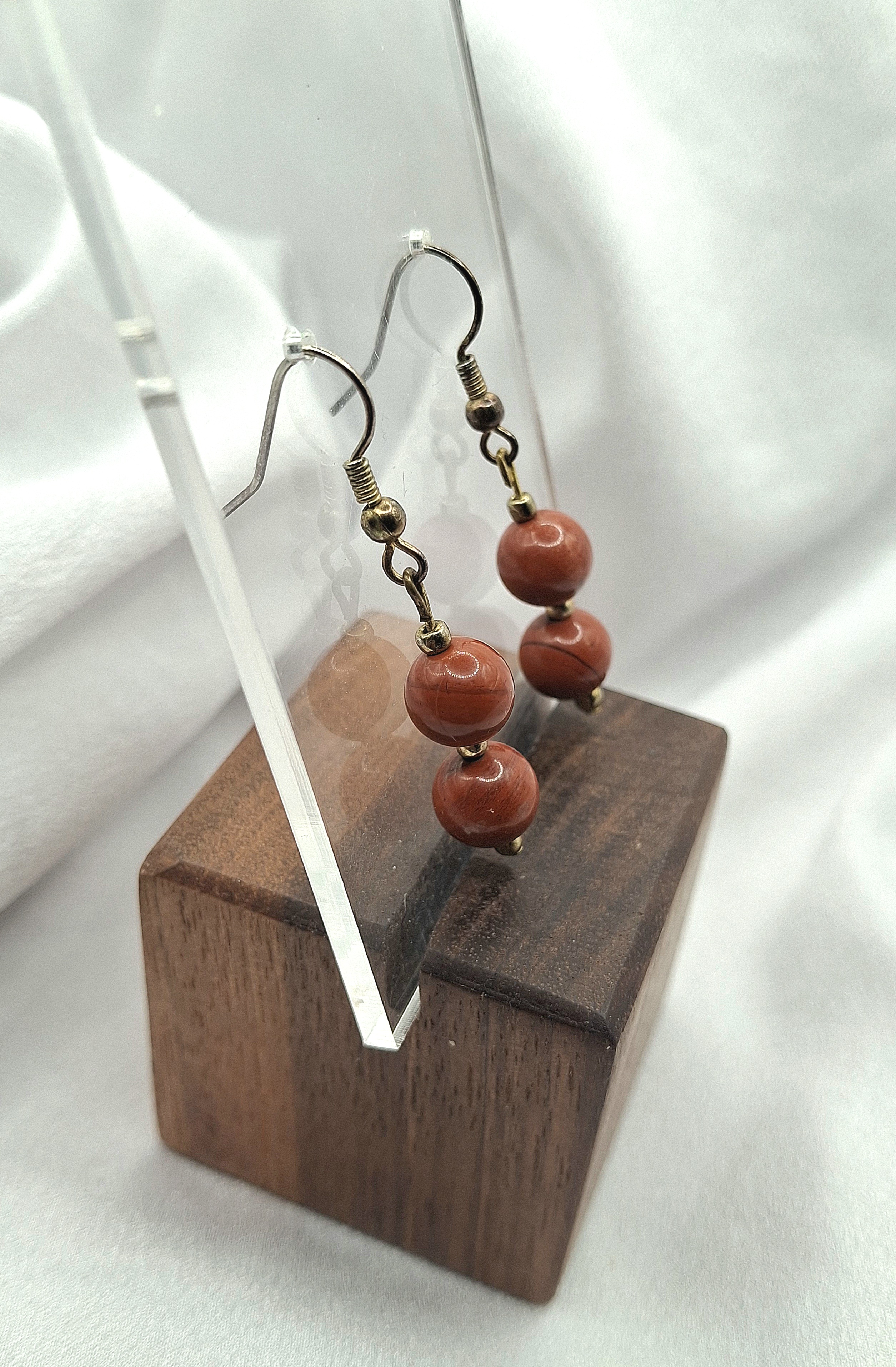 Image 4 for Vintage Red Stone Dangle Earrings - Boho Chic Jewelry