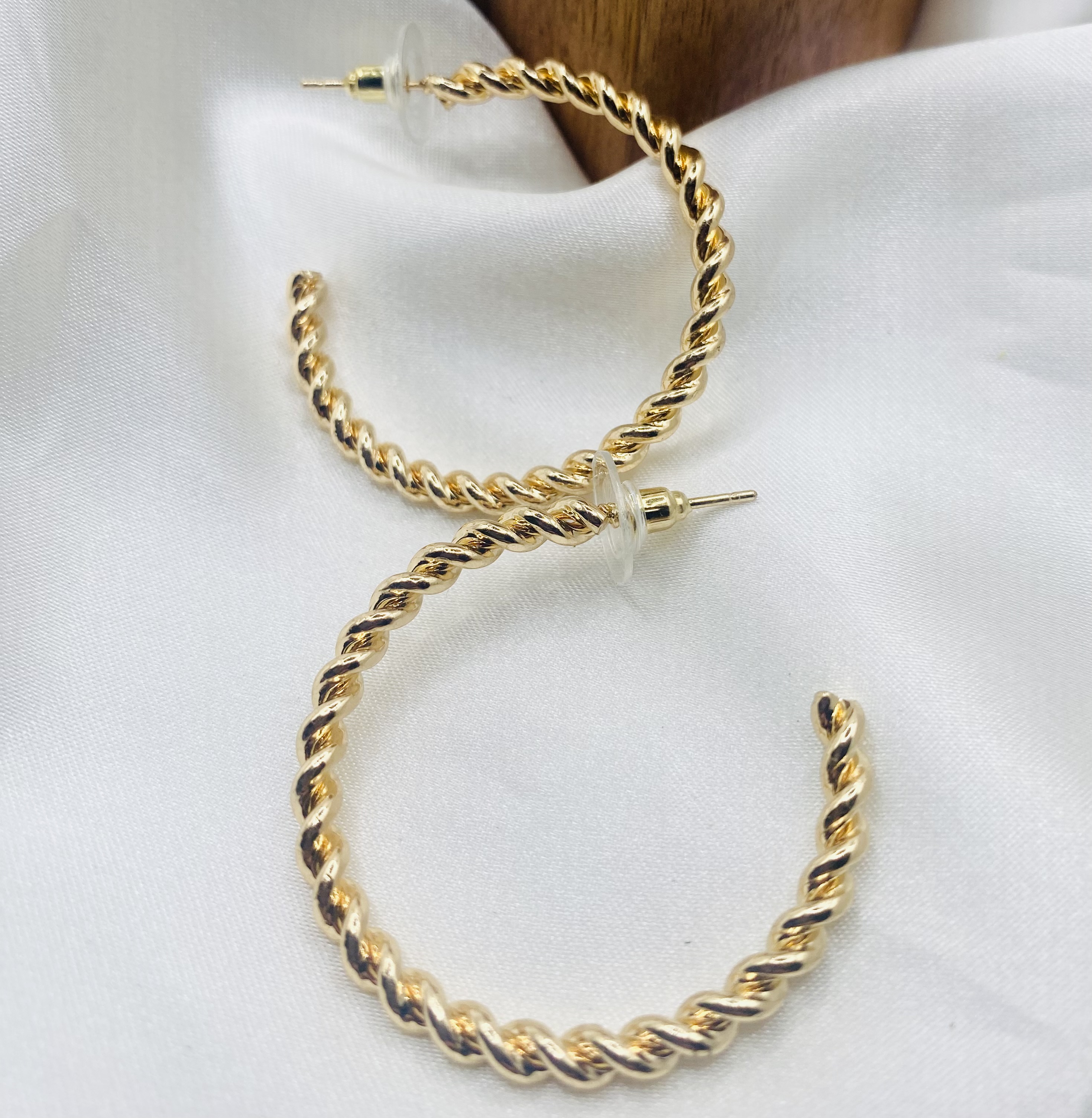 Image 2 for Gold Twisted Hoop Earrings - NWT
