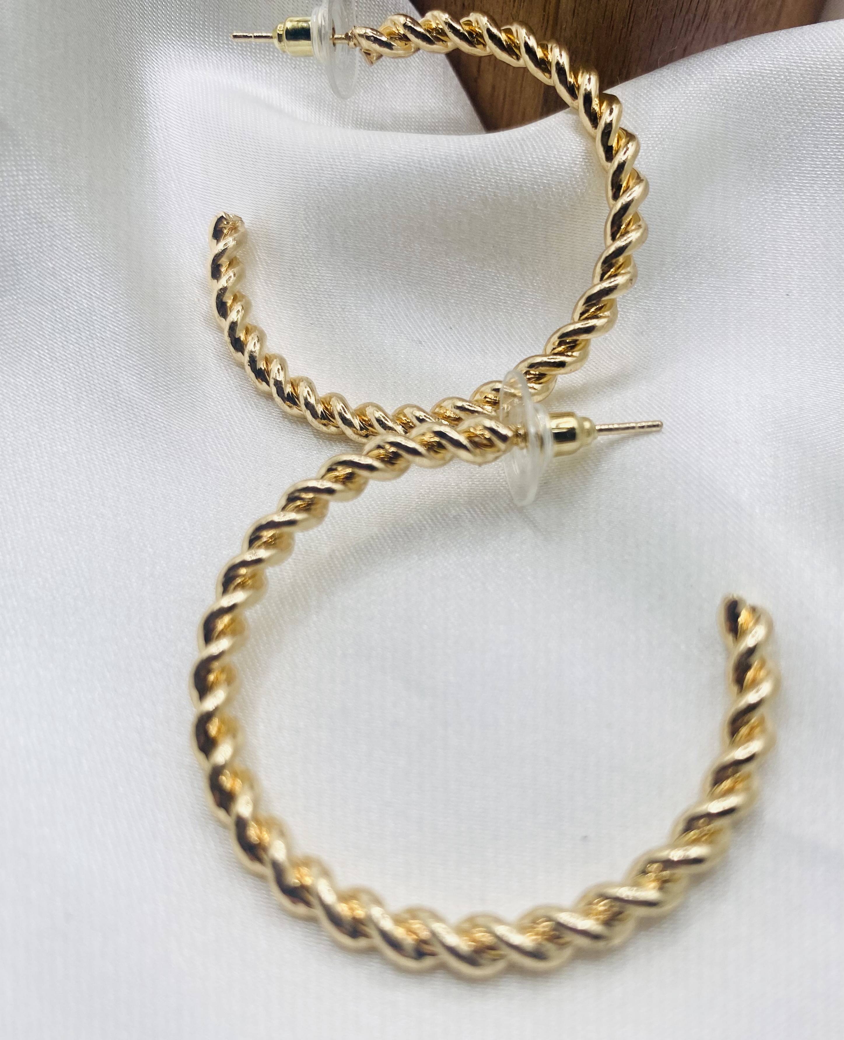Image 4 for Gold Twisted Hoop Earrings - NWT