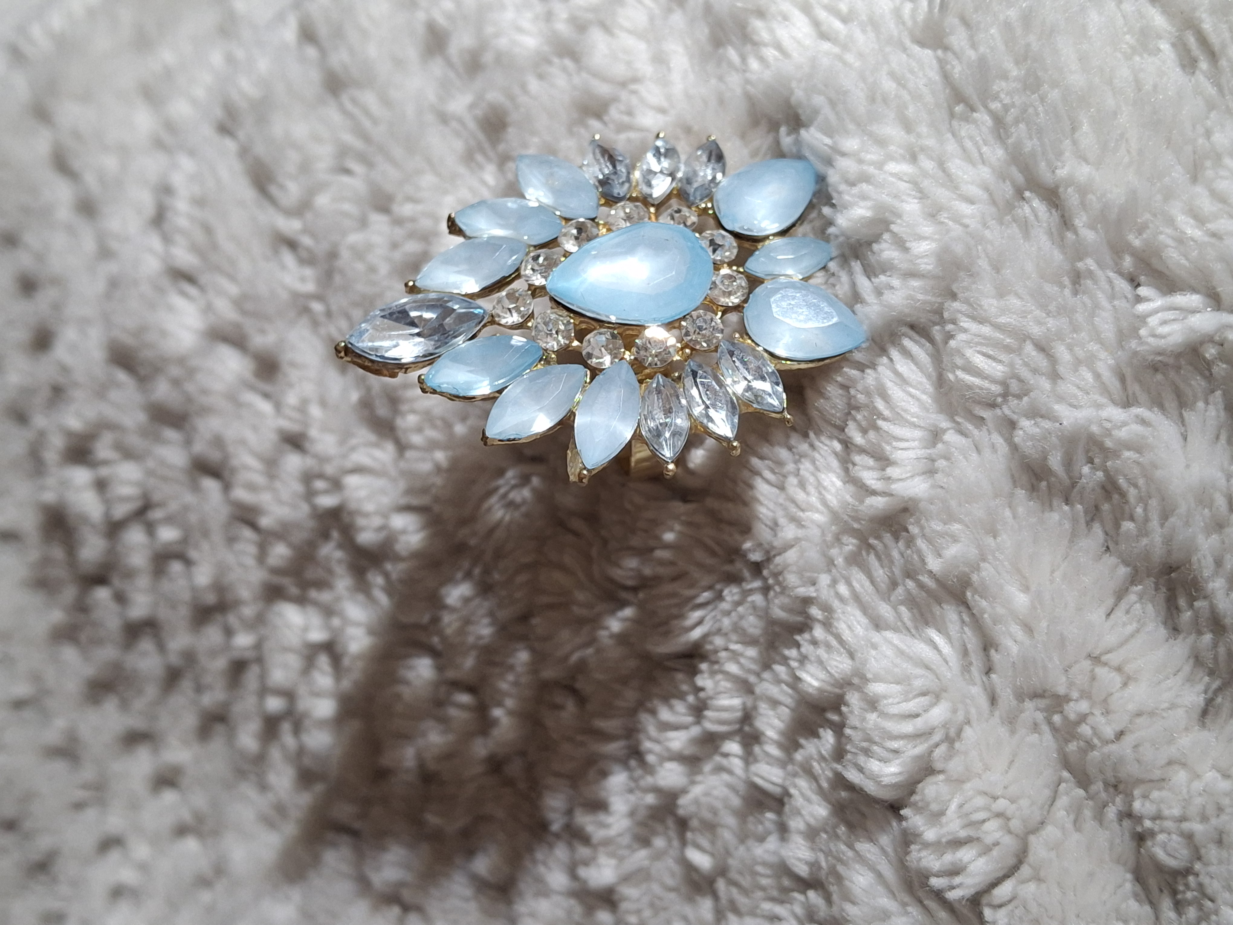 Image 5 for EUC Adjustable Light Blue Large Statement Ring - Cocktail Ring