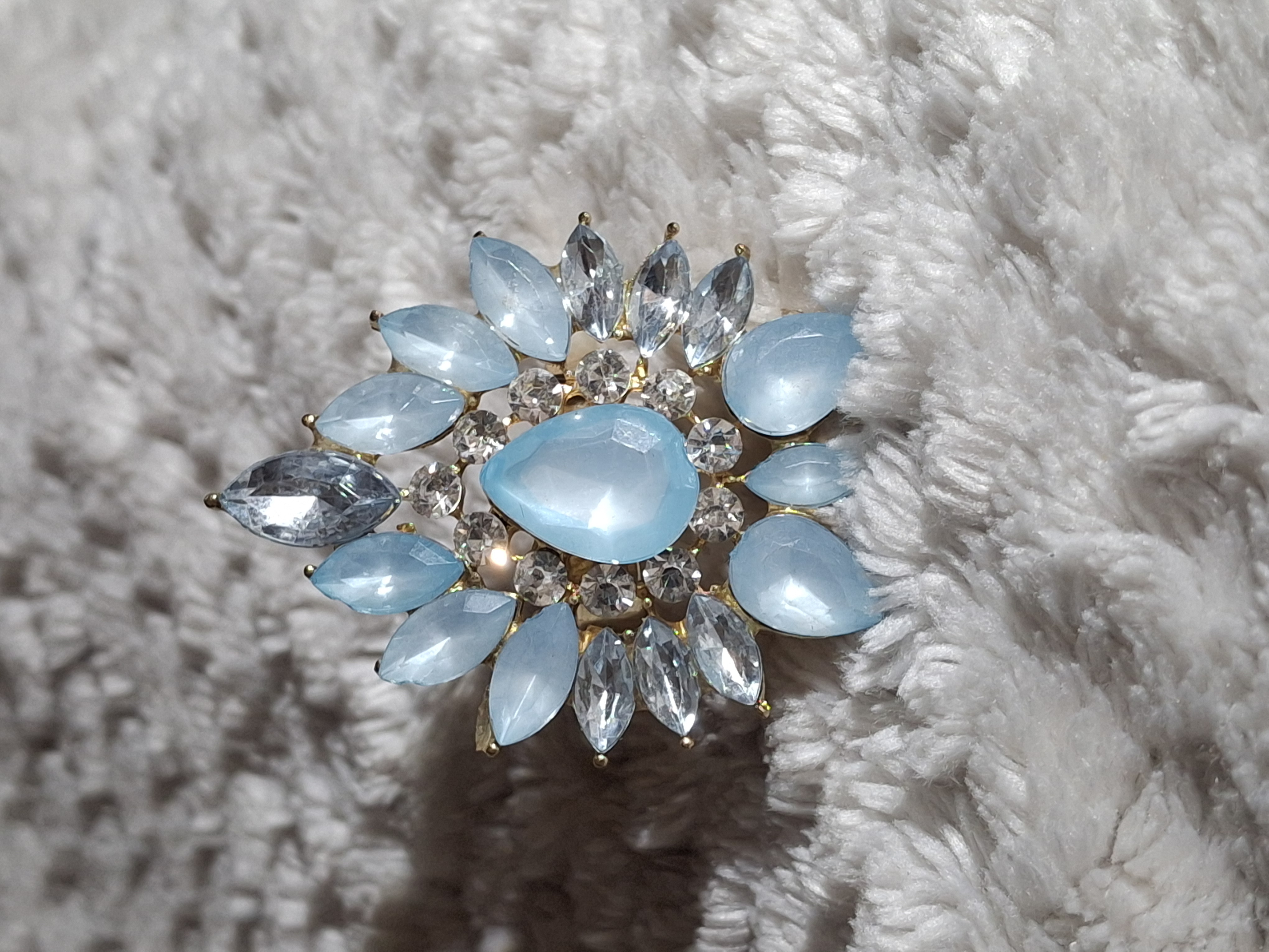 Image 2 for EUC Adjustable Light Blue Large Statement Ring - Cocktail Ring