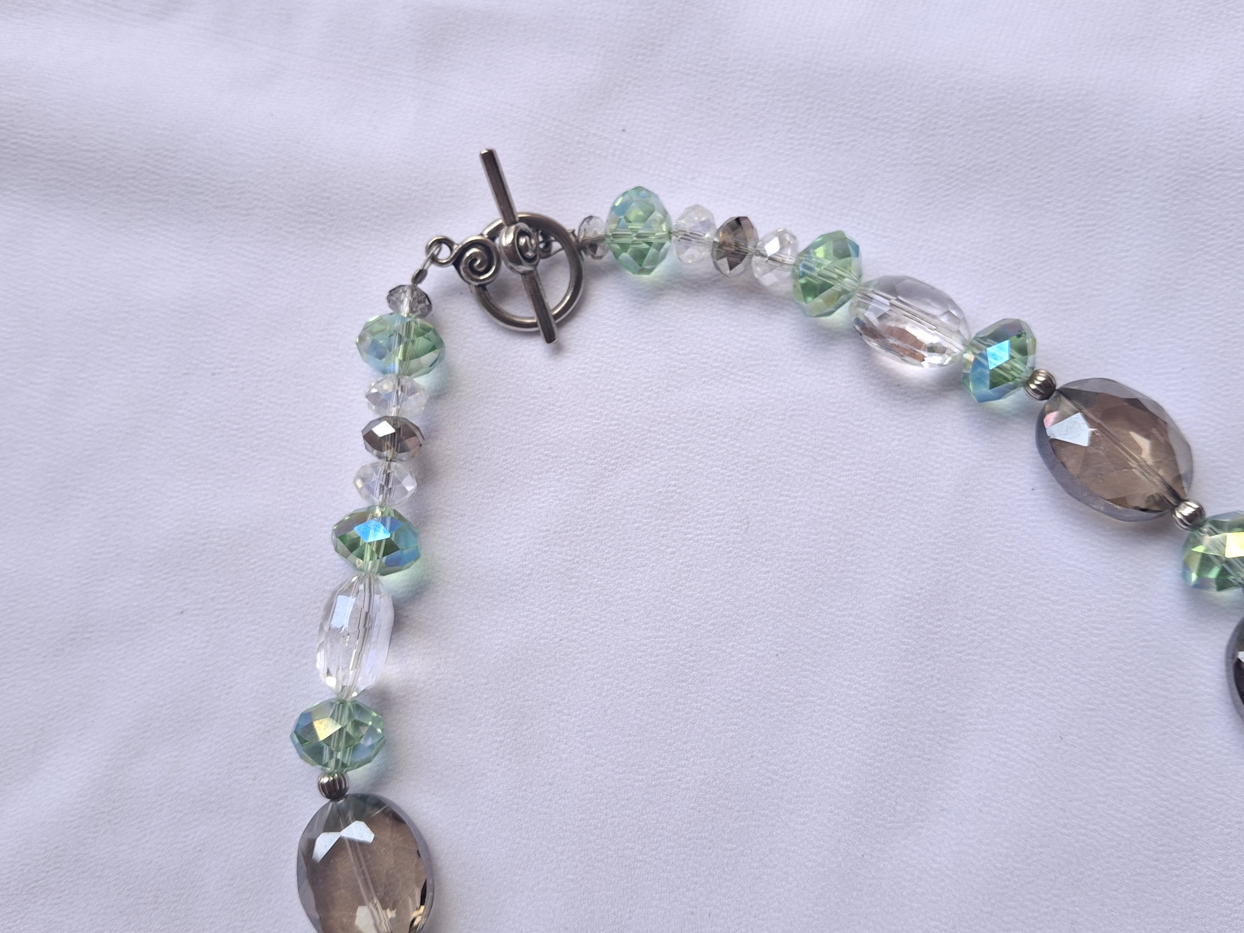 Image 3 for Vintage Turquoise & Crystal Beaded Cross Necklace